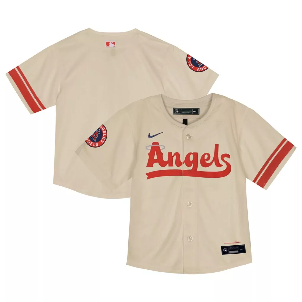 los angeles angels nike toddler city connect team limited jersey natural