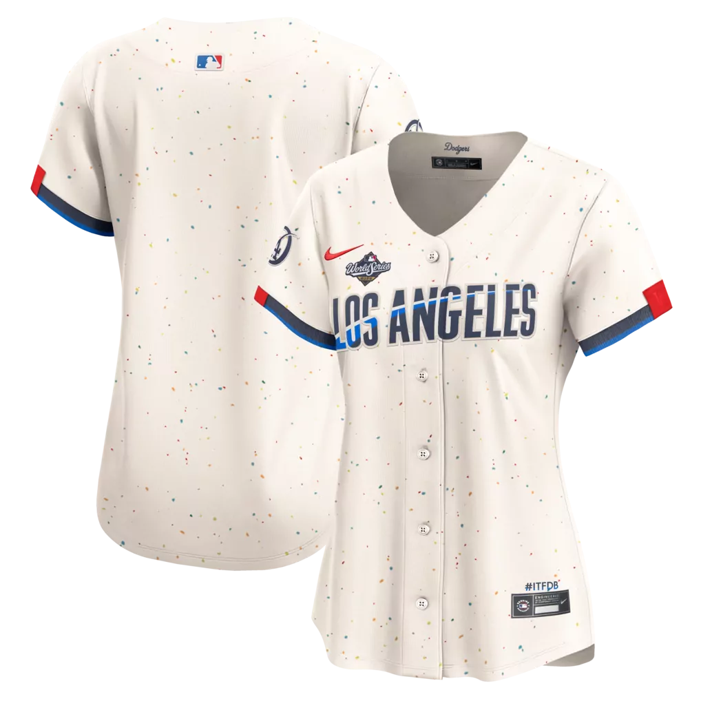 Women Dodgers Vin California Patch Jersey | Limited Edition Stitched Fan Gear | For Women, Men & Youth