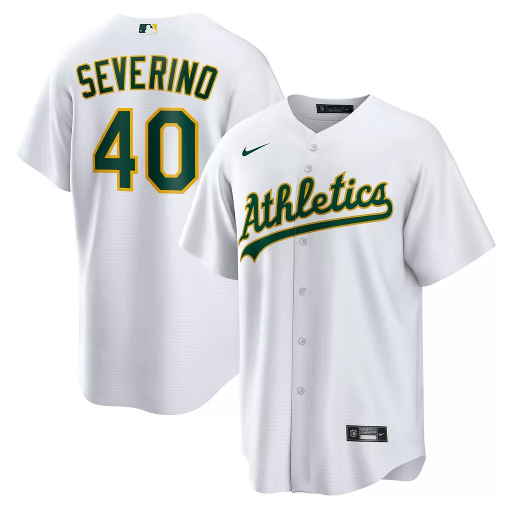 luis severino athletics nike home replica jersey white
