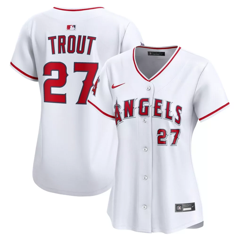 mike trout los angeles angels nike women s home limited player jersey white