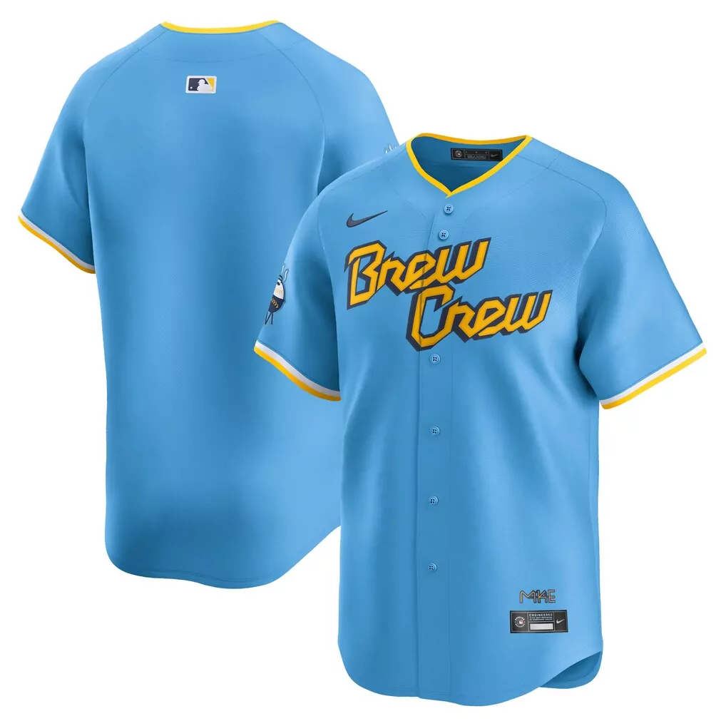 milwaukee brewers nike city connect limited jersey powder blue