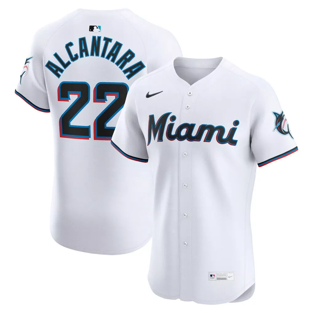 sandy alcantara miami marlins nike home elite jersey white
