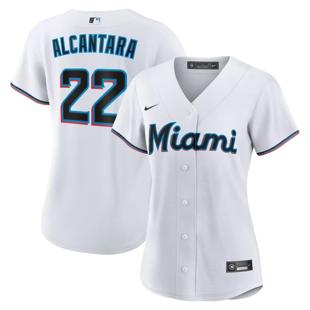 sandy alcantara miami marlins nike women s home replica player jersey white