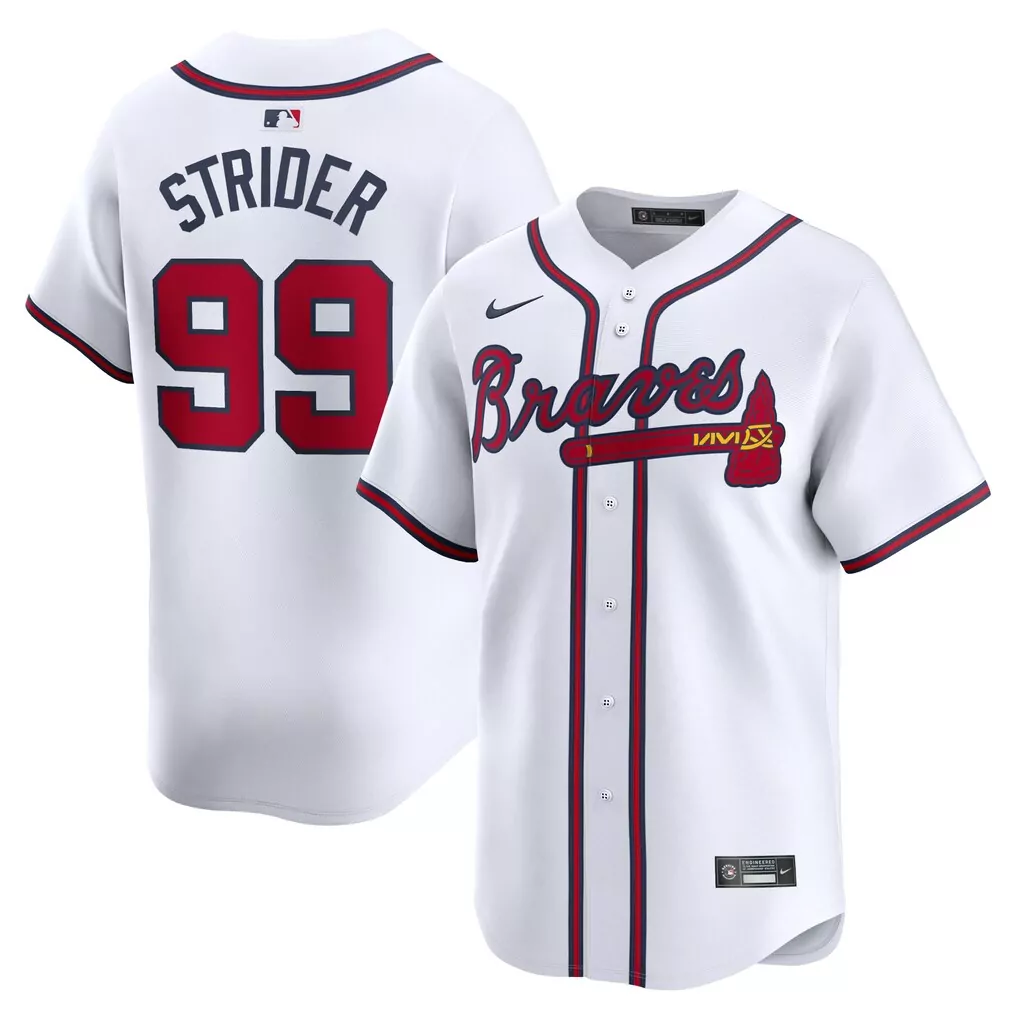 Spencer Strider Atlanta Braves Nike Home Limited Player Jersey | White Fan Gear | For Men, Women & Youth