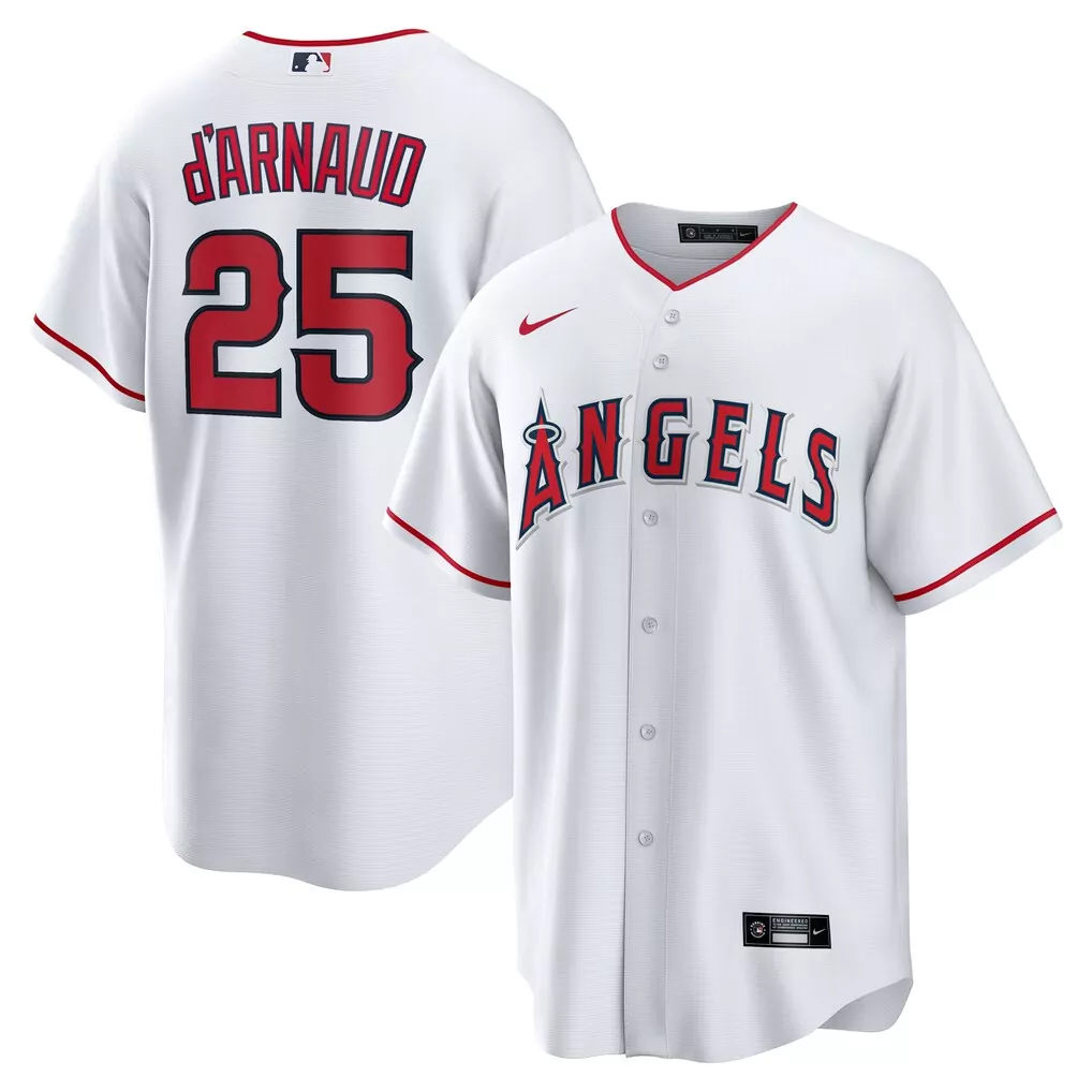 travis d arnaud los angeles angels nike home replica jersey white