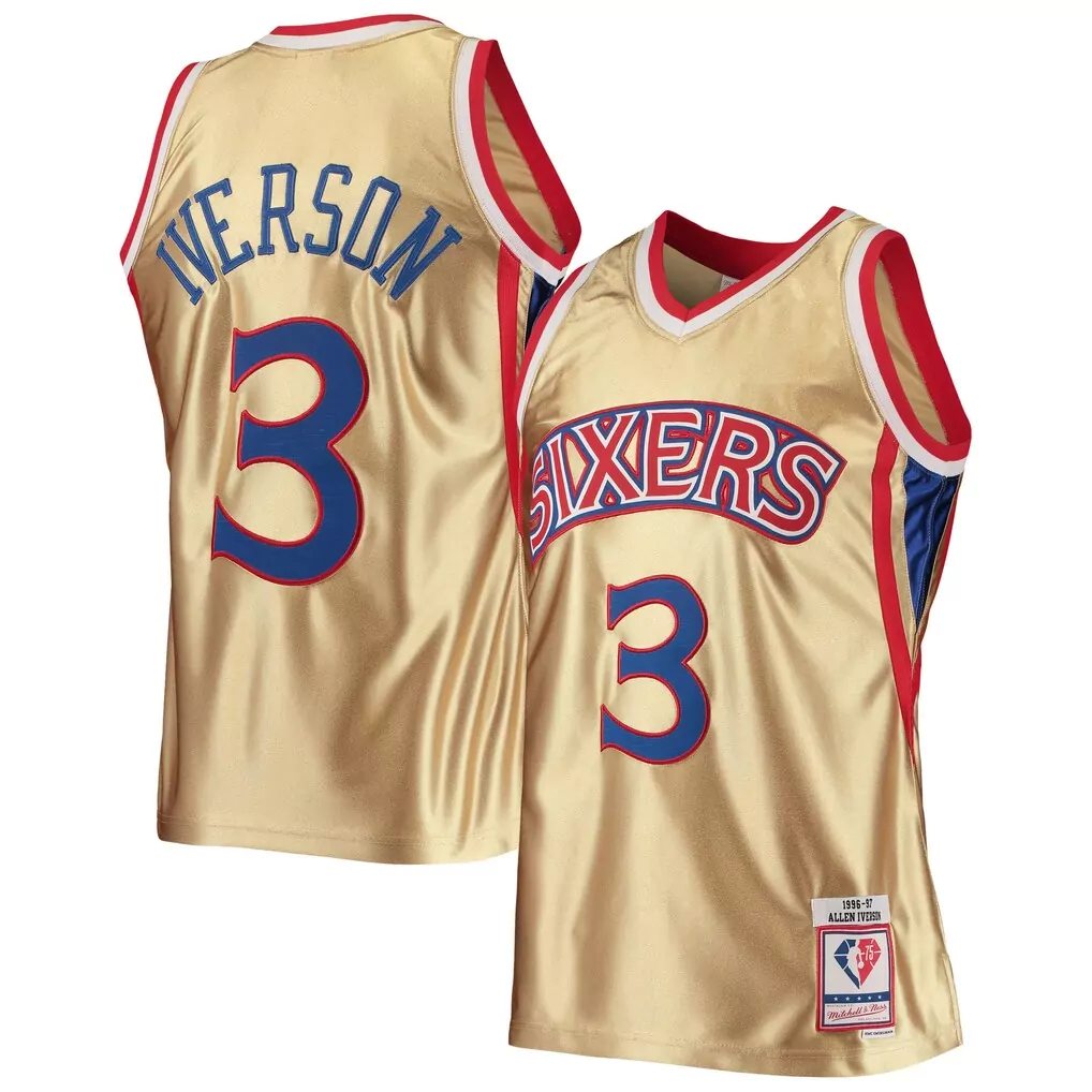 allen iverson philadelphia 76ers mitchell ness 2003 04 hardwood classics reload 2 0 swingman jersey black