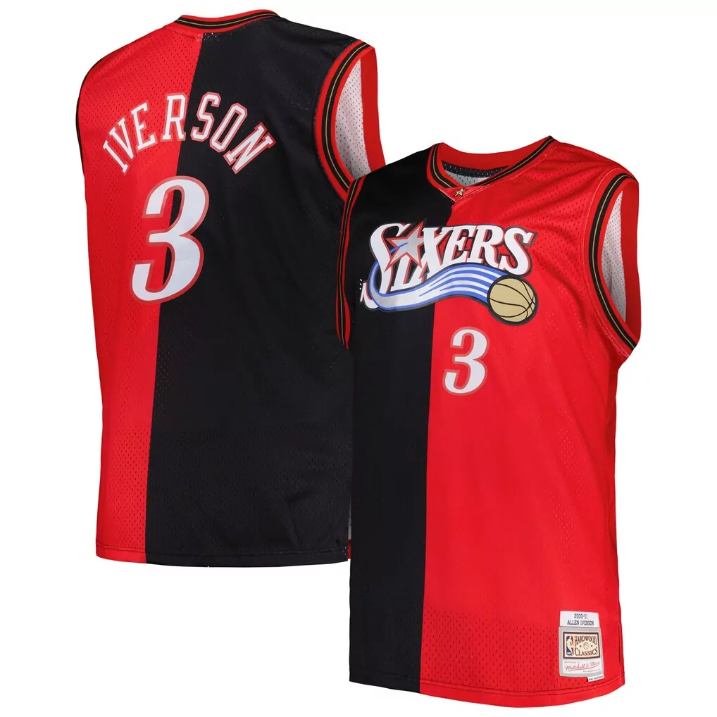 allen iverson philadelphia 76ers mitchell ness big tall 1996 97 nba 75th anniversary diamond swingman jersey red