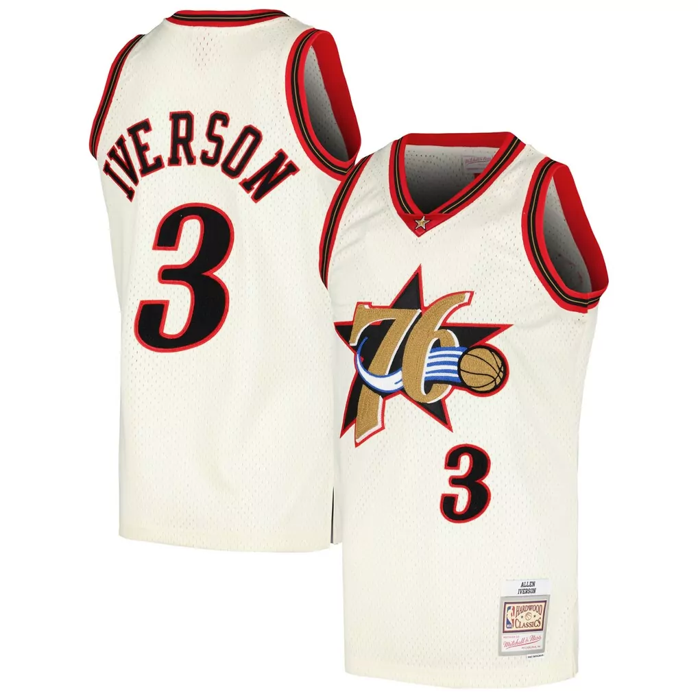 allen iverson philadelphia 76ers mitchell ness big tall 1996 97 nba 75th anniversary diamond swingman jersey red