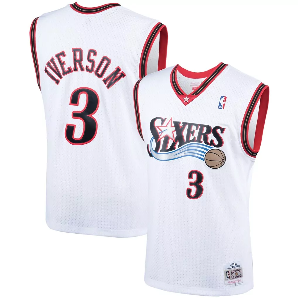 allen iverson philadelphia 76ers mitchell ness hardwood classics 1996 97 lunar new year swingman jersey white