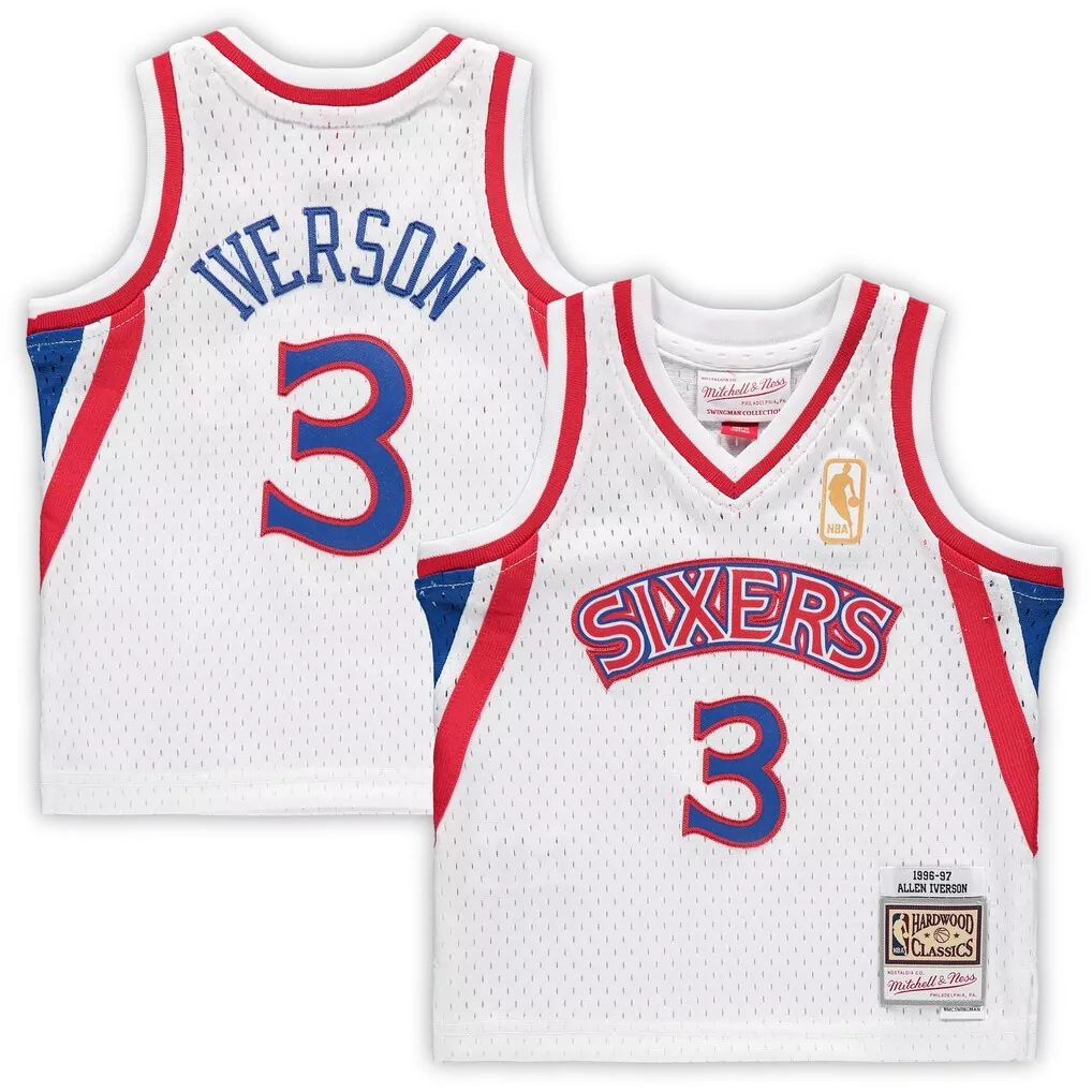 allen iverson philadelphia 76ers mitchell ness hardwood classics 1996 97 lunar new year swingman jersey white