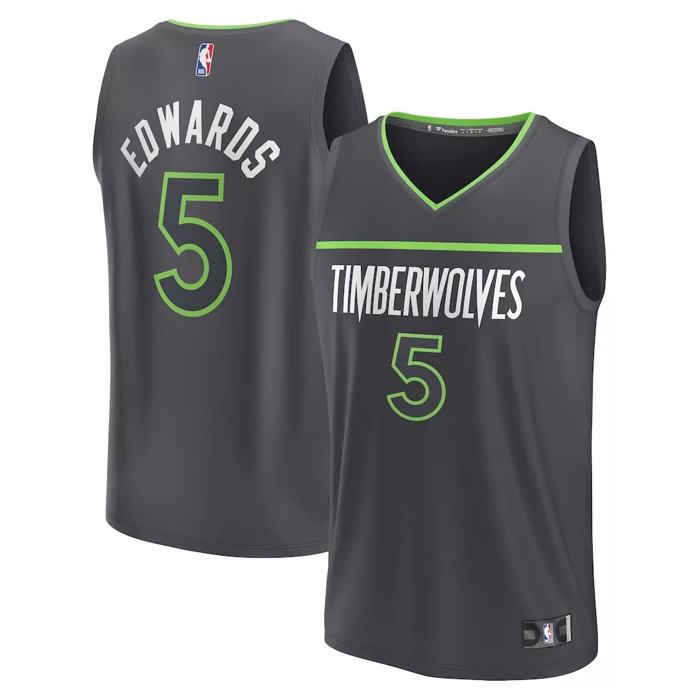 anthony edwards minnesota timberwolves fanatics fast break replica player jersey icon edition navy