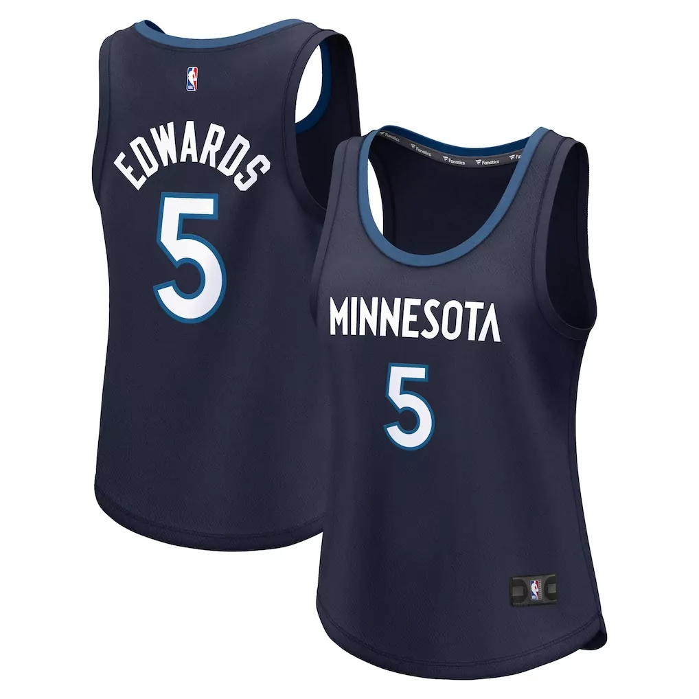 anthony edwards minnesota timberwolves fanatics fast break replica player jersey icon edition navy