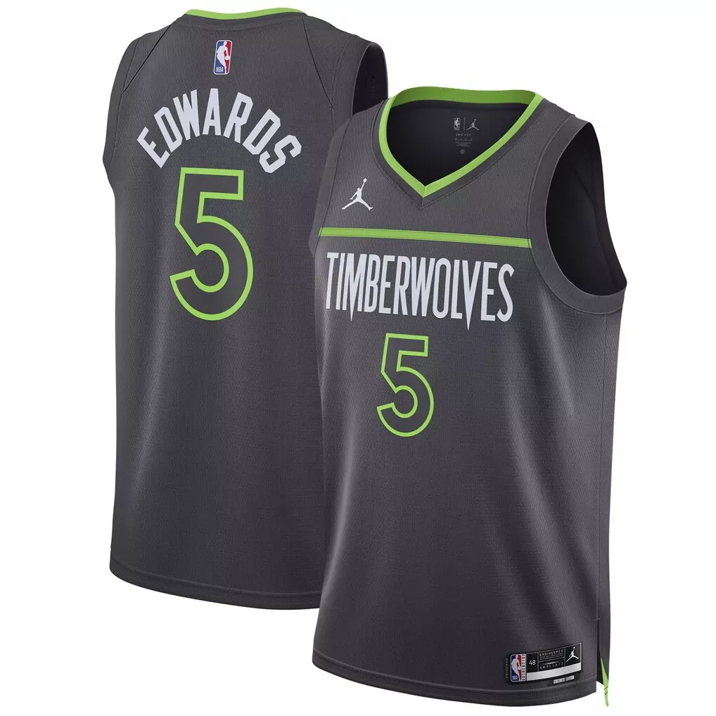 anthony edwards minnesota timberwolves fanatics youth fast break replica player jersey icon edition navy 1