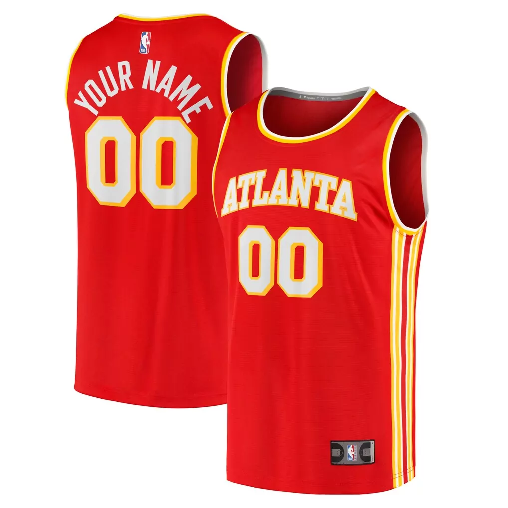 atlanta hawks fanatics fast break replica custom jersey black statement edition