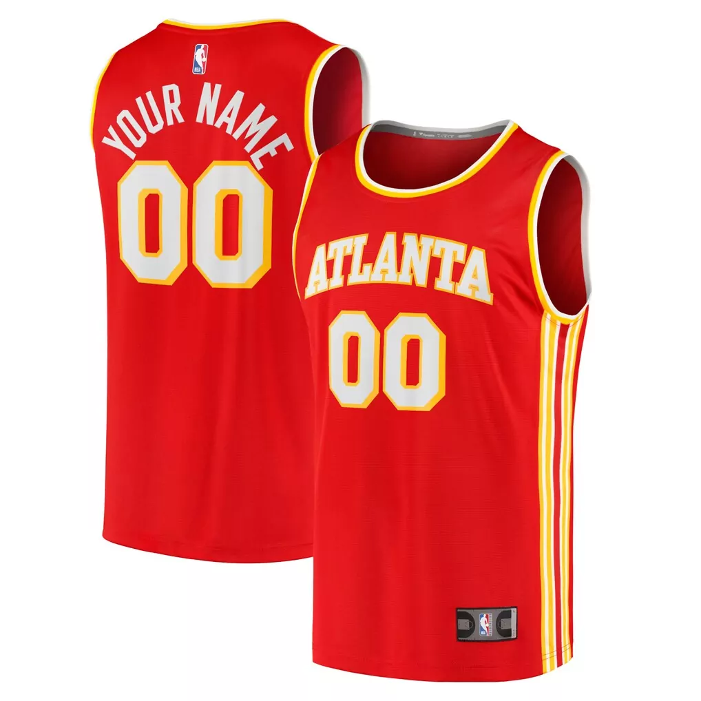 atlanta hawks fanatics fast break replica custom jersey black statement edition