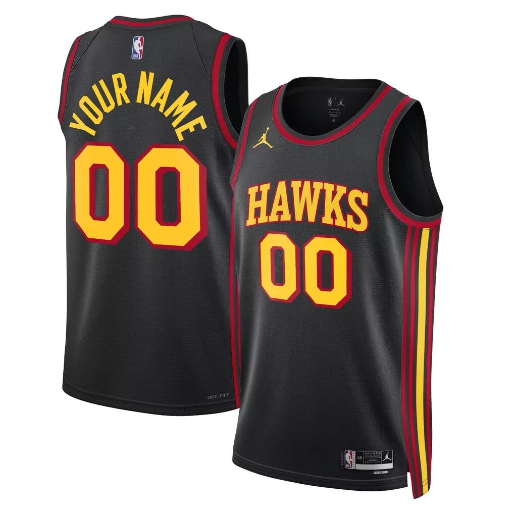 atlanta hawks jordan brand swingman custom jersey statement edition black