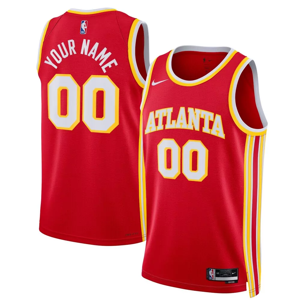 atlanta hawks nike authentic custom jersey black icon edition