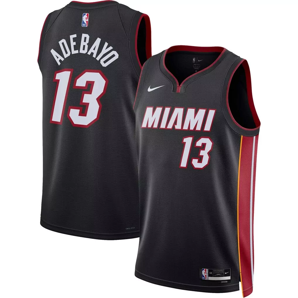 bam adebayo miami heat nike unisex swingman jersey icon edition black
