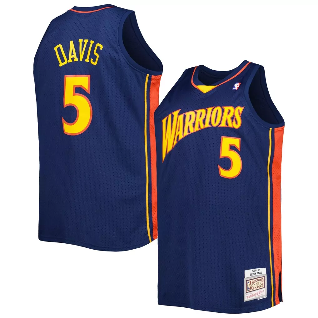 baron davis golden state warriors mitchell ness 2006 07 hardwood classics nba 75th anniversary diamond swingman jersey r