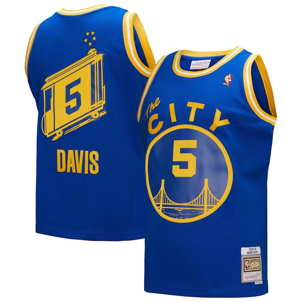 baron davis golden state warriors mitchell ness 2006 07 hardwood classics nba 75th anniversary diamond swingman jersey r
