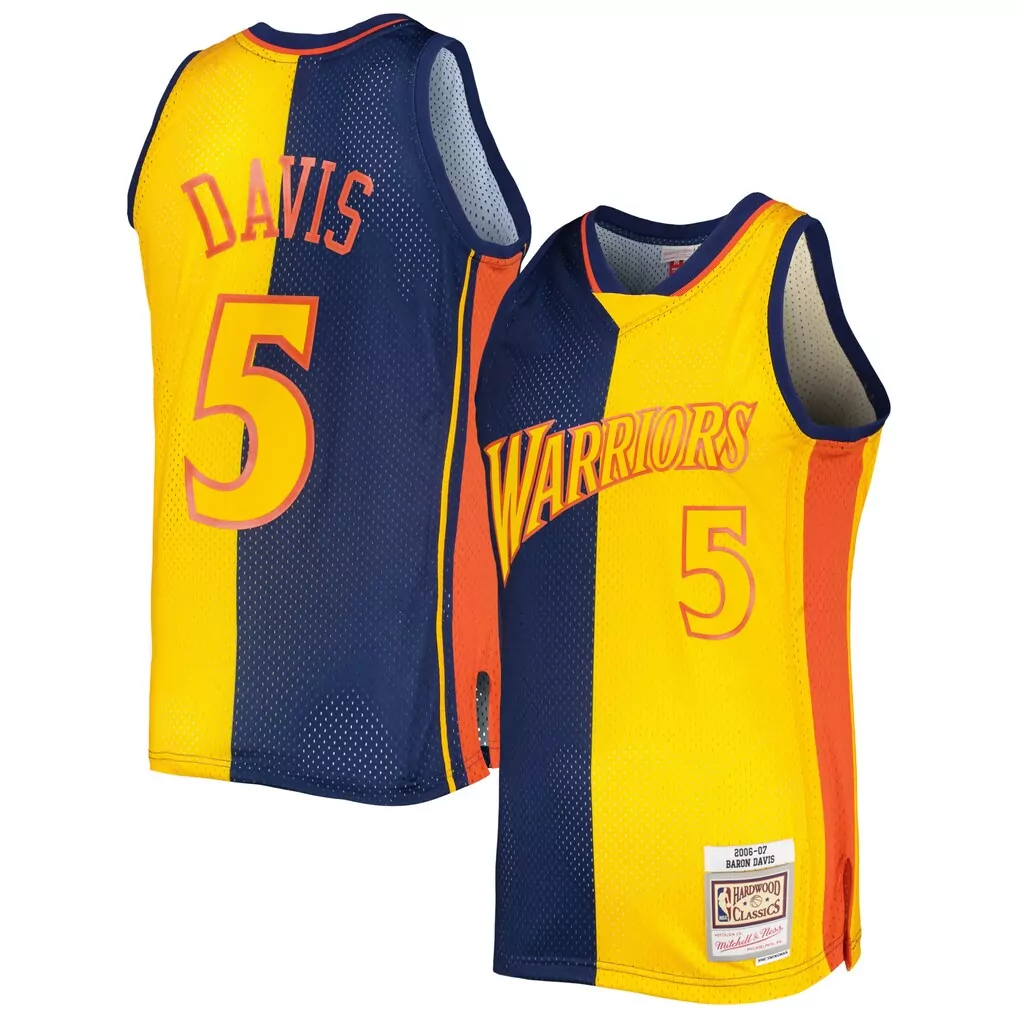 baron davis golden state warriors mitchell ness 2006 07 hardwood classics nba 75th anniversary diamond swingman jersey r