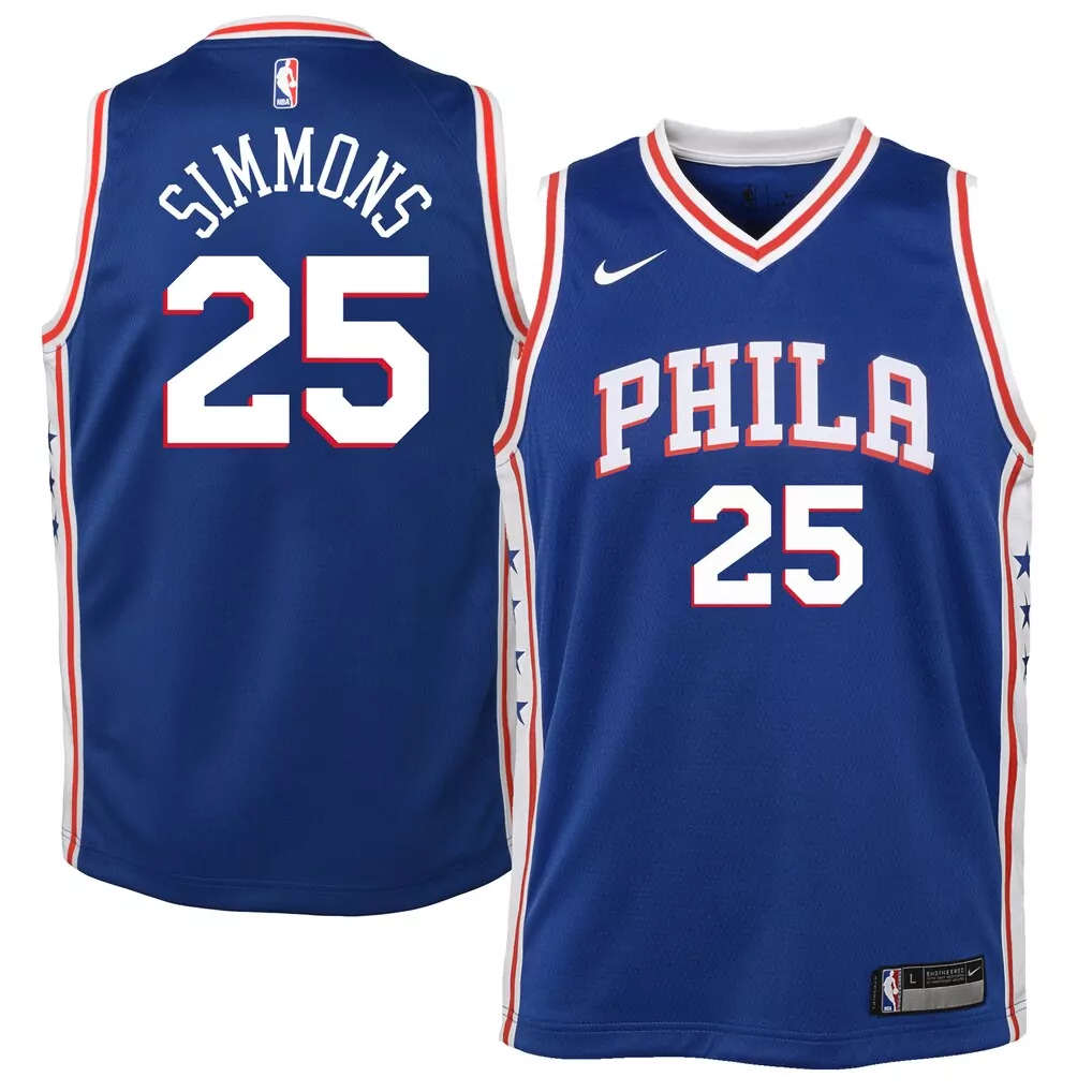 ben simmons philadelphia 76ers nike 2021 22 diamond swingman jersey icon edition royal