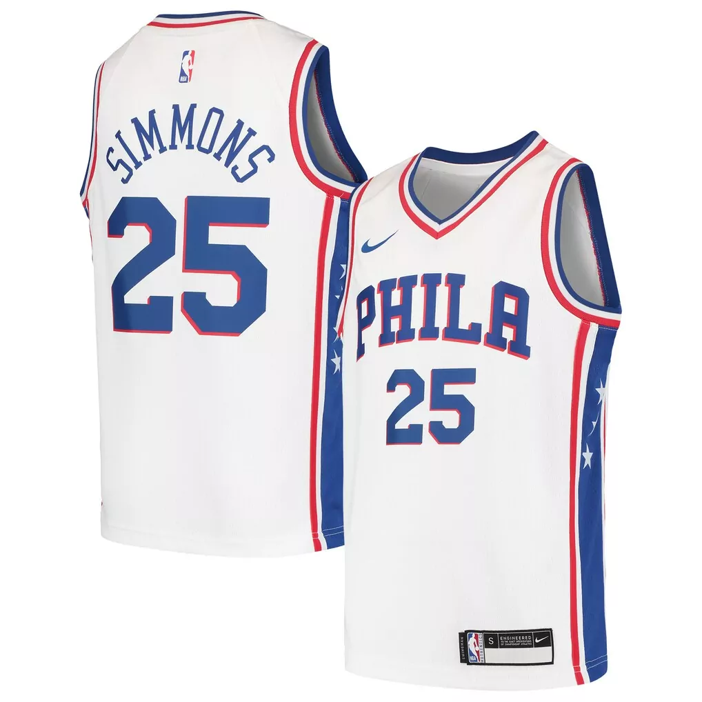 ben simmons philadelphia 76ers nike 2021 22 diamond swingman jersey icon edition royal