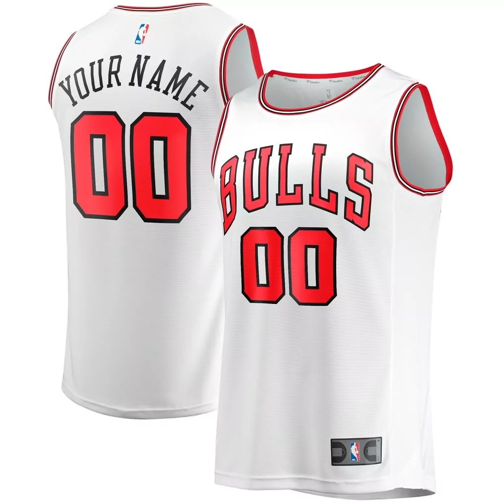 chicago bulls fanatics fast break custom replica jersey association edition white