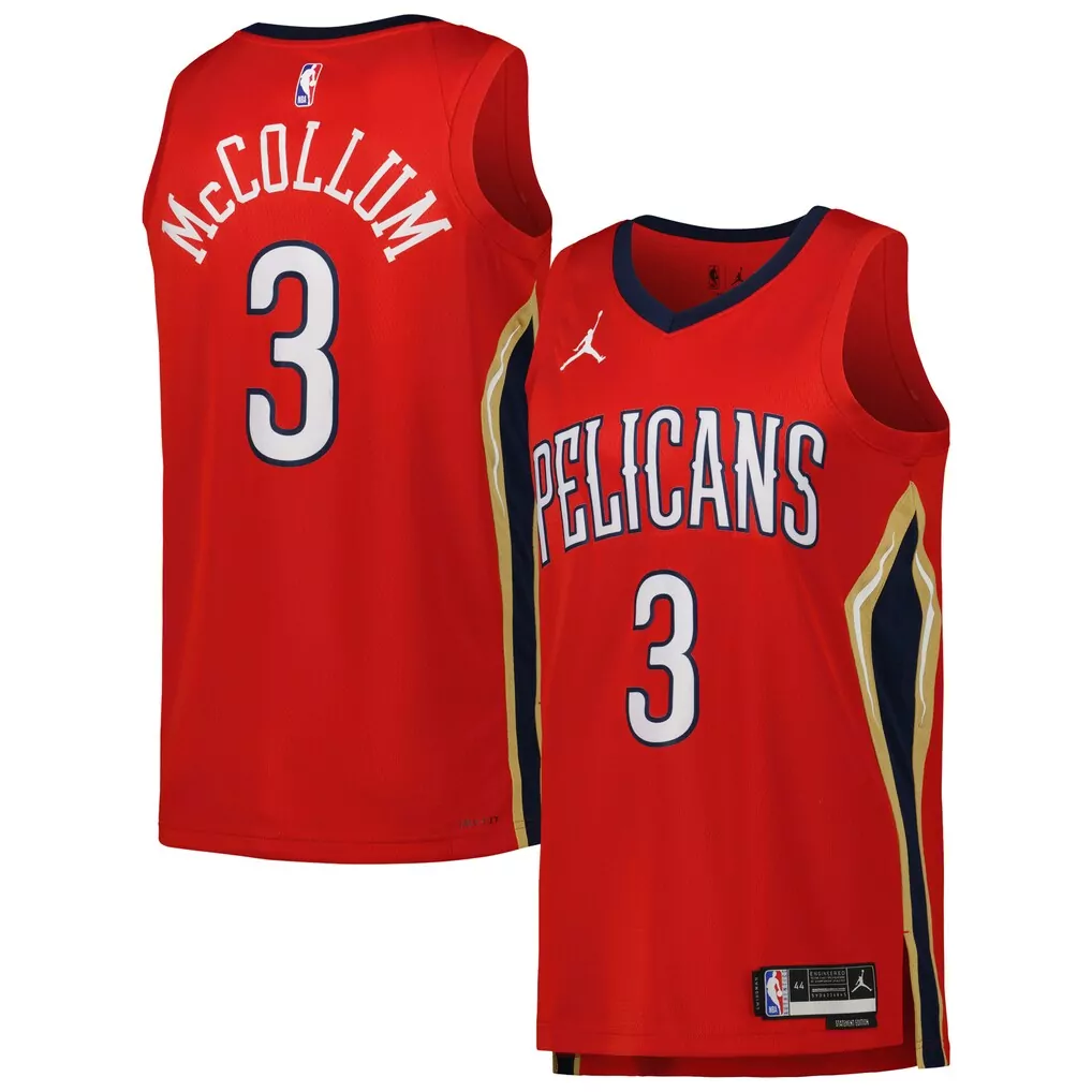 c j mccollum new orleans pelicans nike unisex swingman jersey icon edition navy