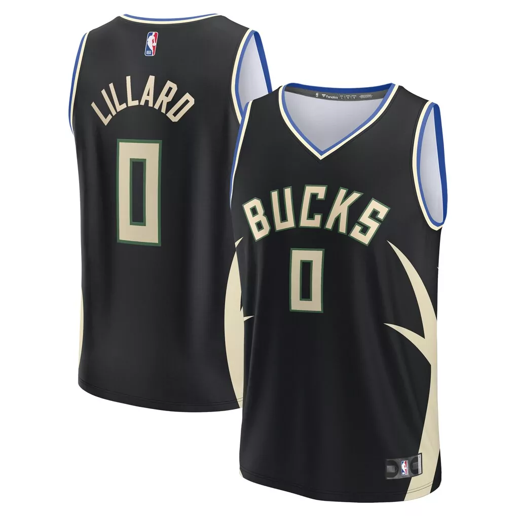 damian lillard milwaukee bucks 0 men s stitched jersey 2023 white name patch