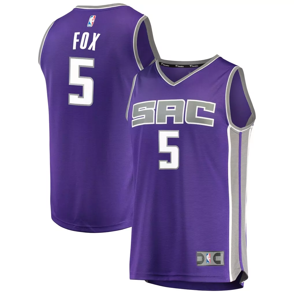 de aaron fox 5 sacramento kings 2023 men s all stitched vapor jersey white purple