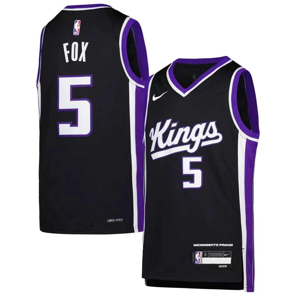 de aaron fox sacramento kings nike youth 2024 25 swingman jersey purple classic edition