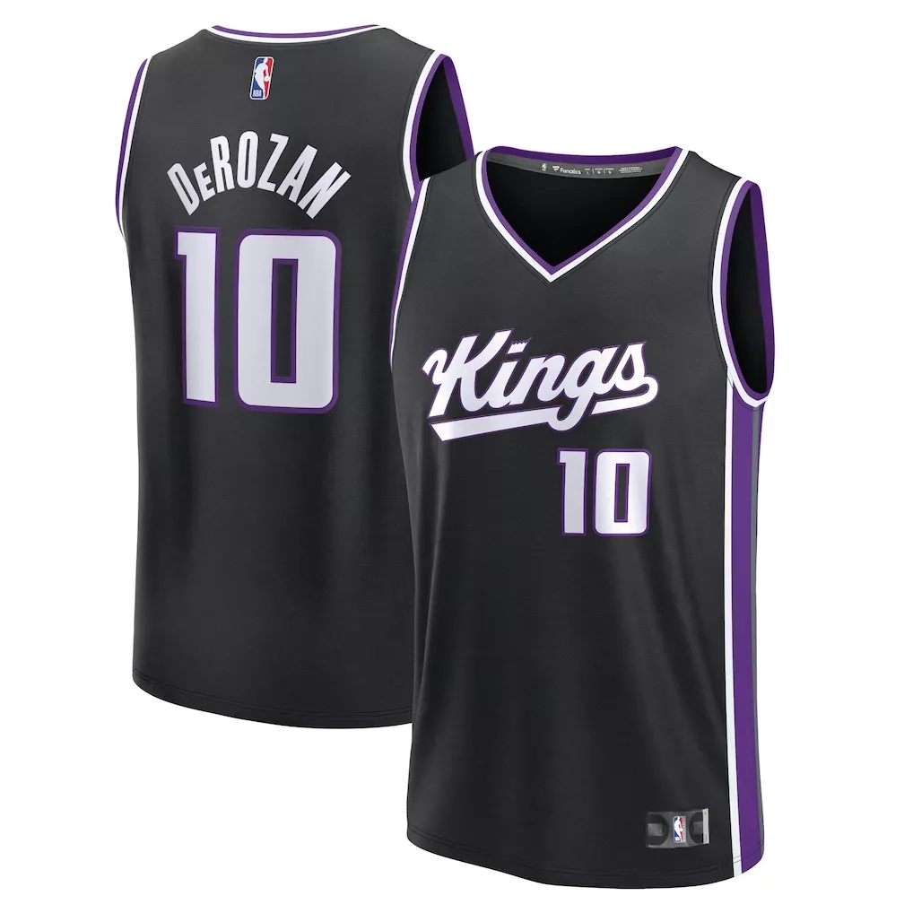 demar derozan sacramento kings fanatics fast break replica player jersey icon edition black