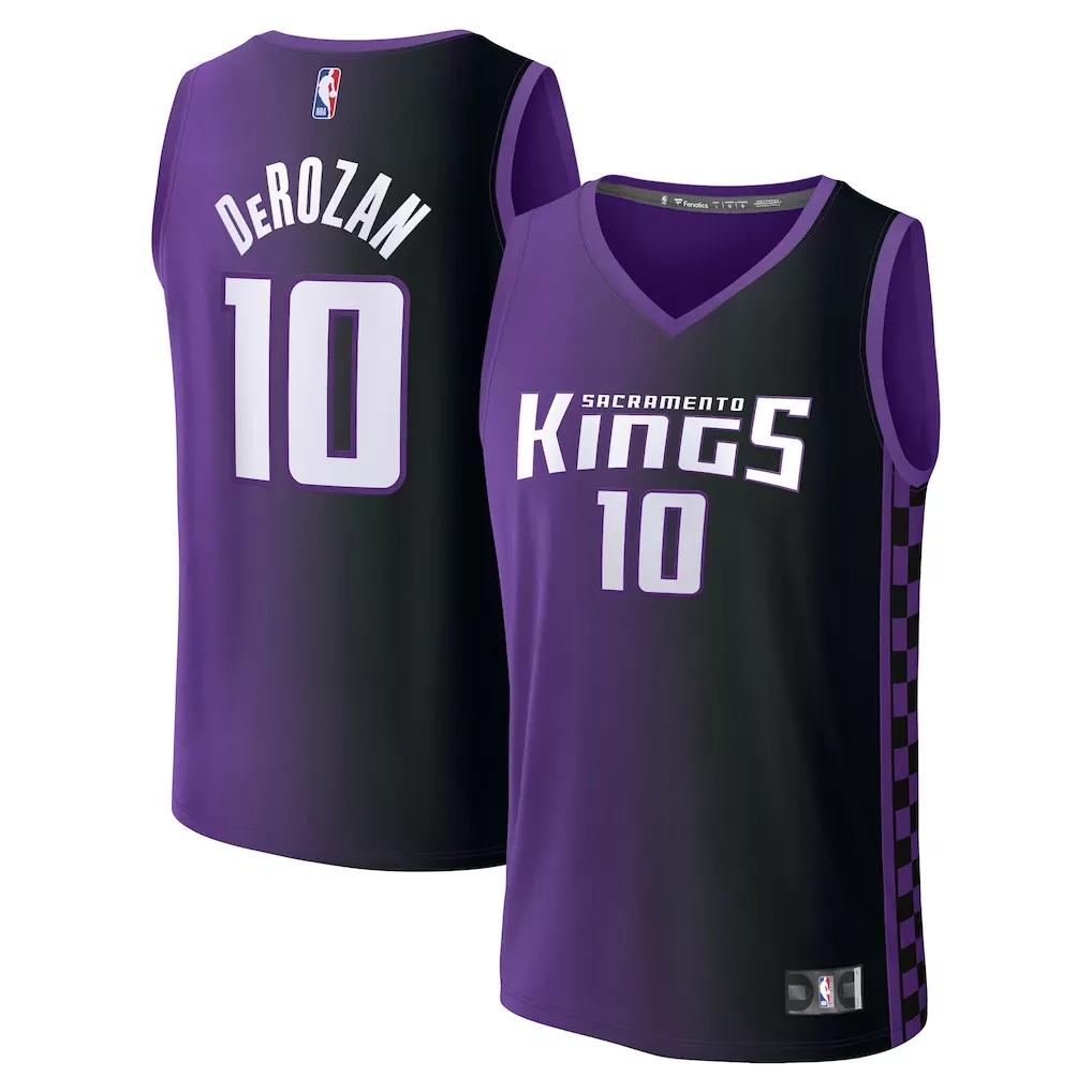 demar derozan sacramento kings fanatics fast break replica player jersey icon edition black
