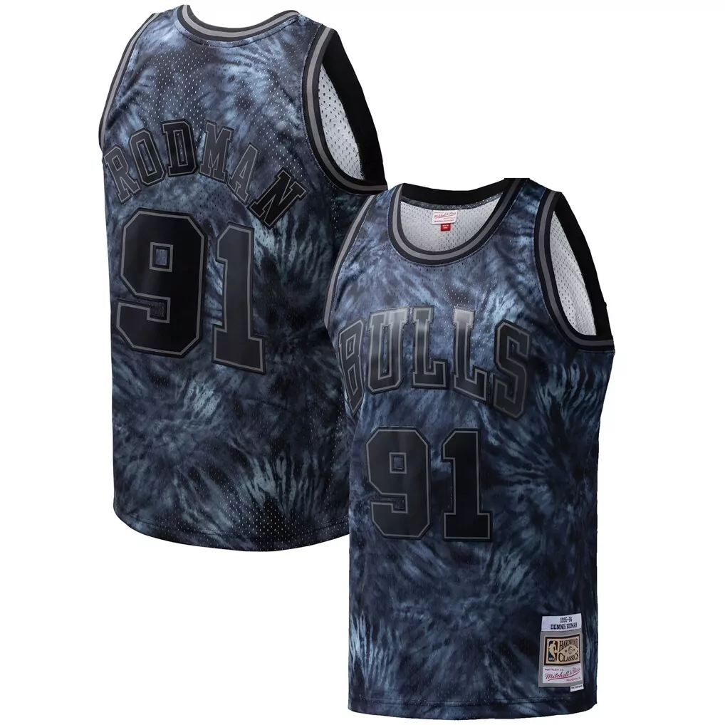 dennis rodman chicago bulls mitchell ness 75th anniversary 1997 98 hardwood classics swingman jersey gold