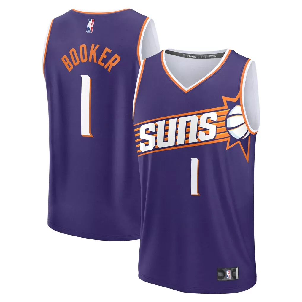 devin booker phoenix suns fanatics fast break replica jersey icon edition purple