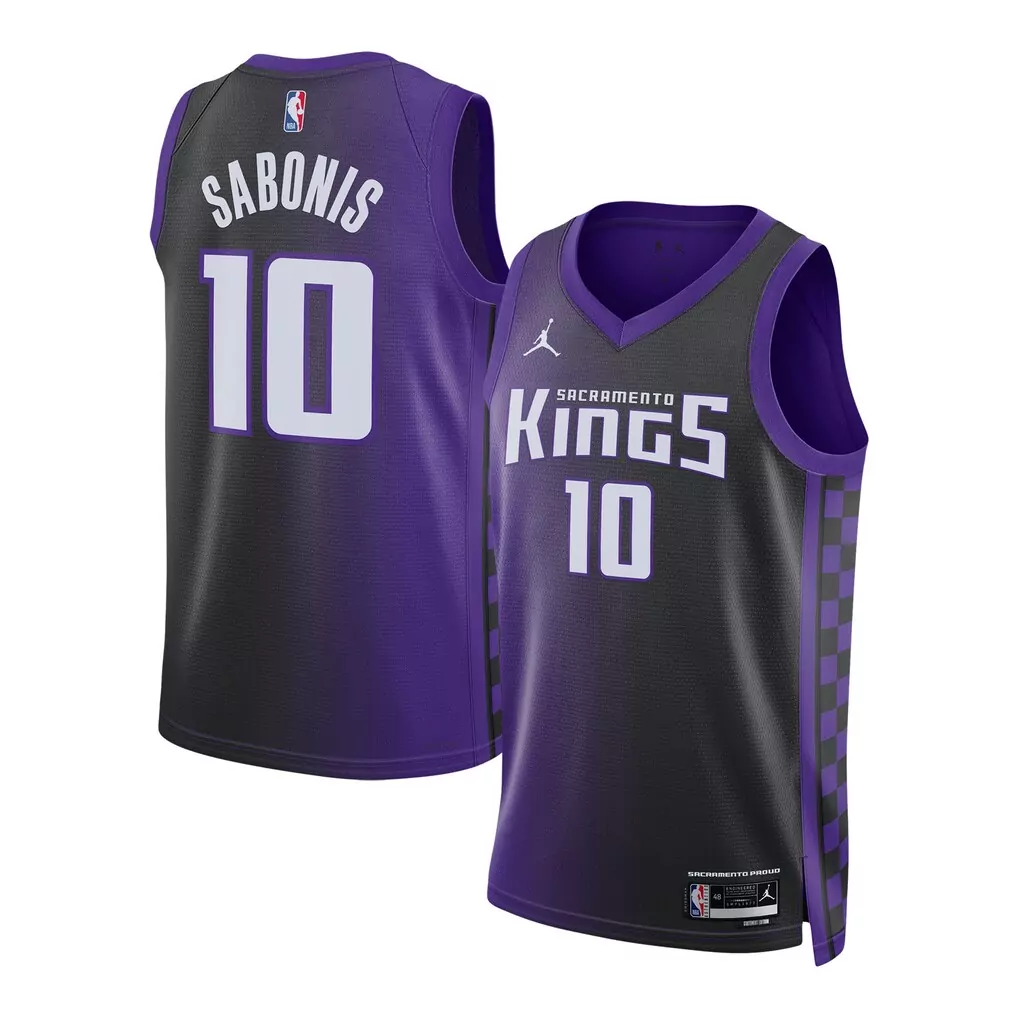 domantas sabonis 10 sacramento kings 2023 men s all stitched vapor jersey white purple