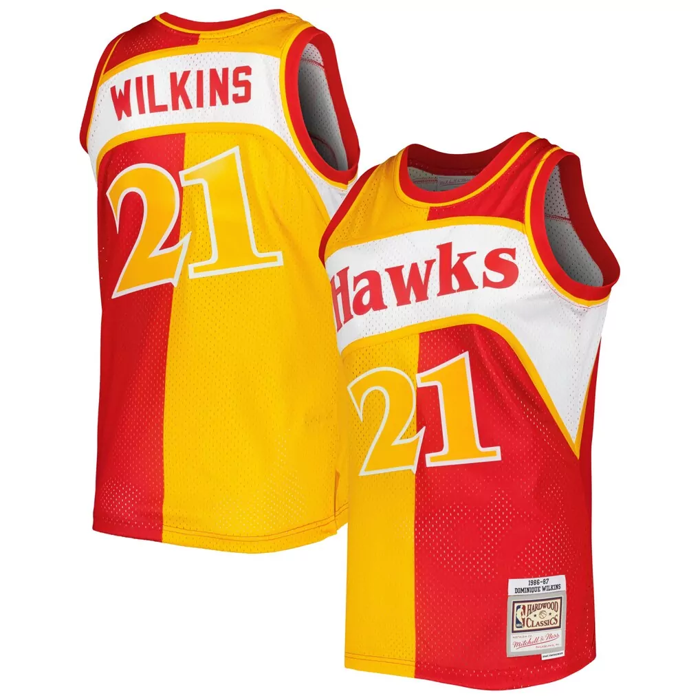 dominique wilkins atlanta hawks mitchell ness 1986 87 hardwood classics swingman jersey red
