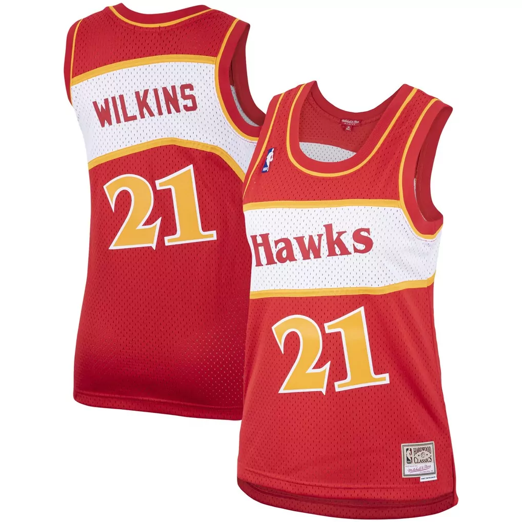 dominique wilkins atlanta hawks mitchell ness 1986 87 hardwood classics swingman jersey red