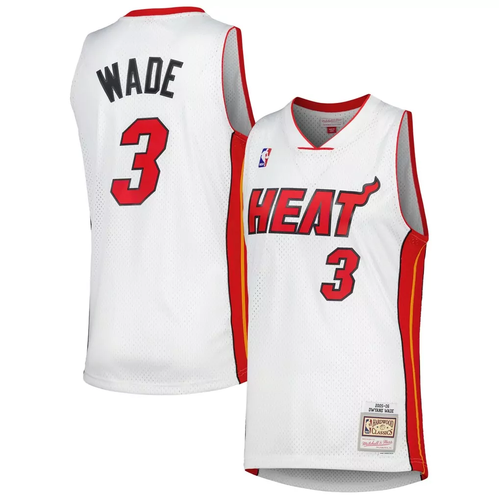 dwyane wade miami heat mitchell ness 2005 06 hardwood classics swingman jersey white
