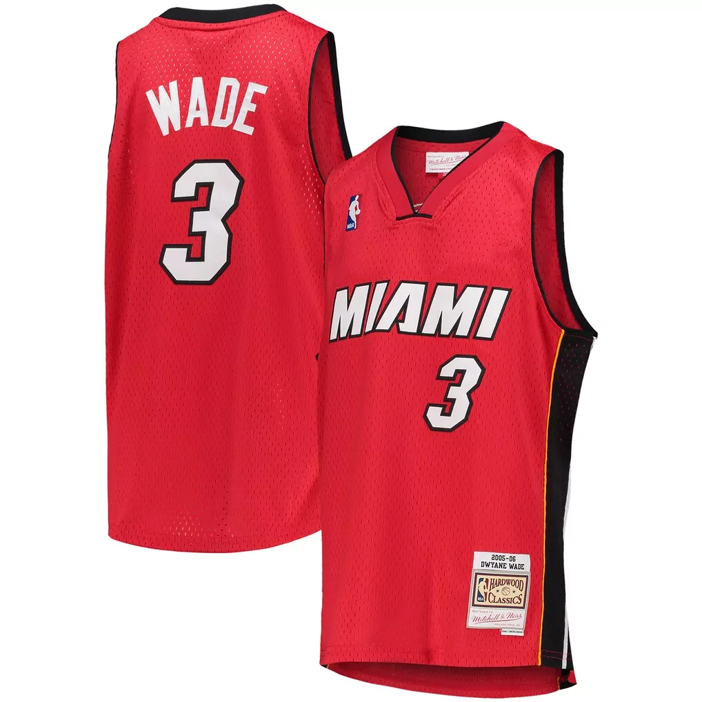 dwyane wade miami heat mitchell ness youth 2005 06 hardwood classics swingman jersey red