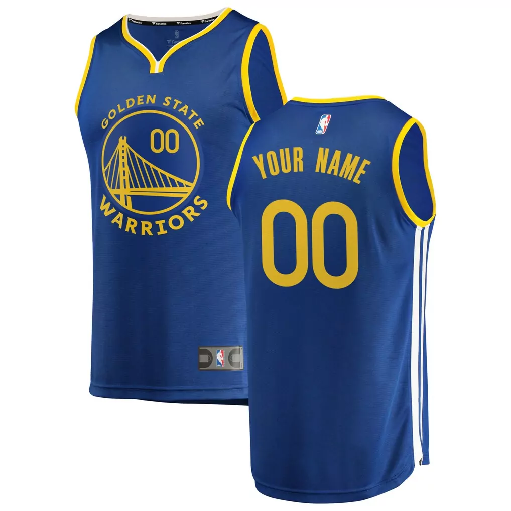 golden state warriors fanatics fast break custom replica jersey royal icon edition