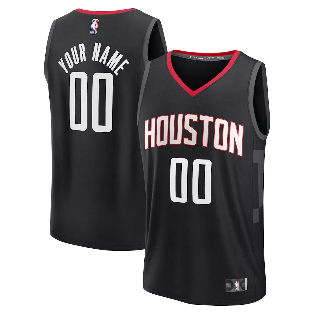 houston rockets fanatics fast break replica custom jersey statement edition black