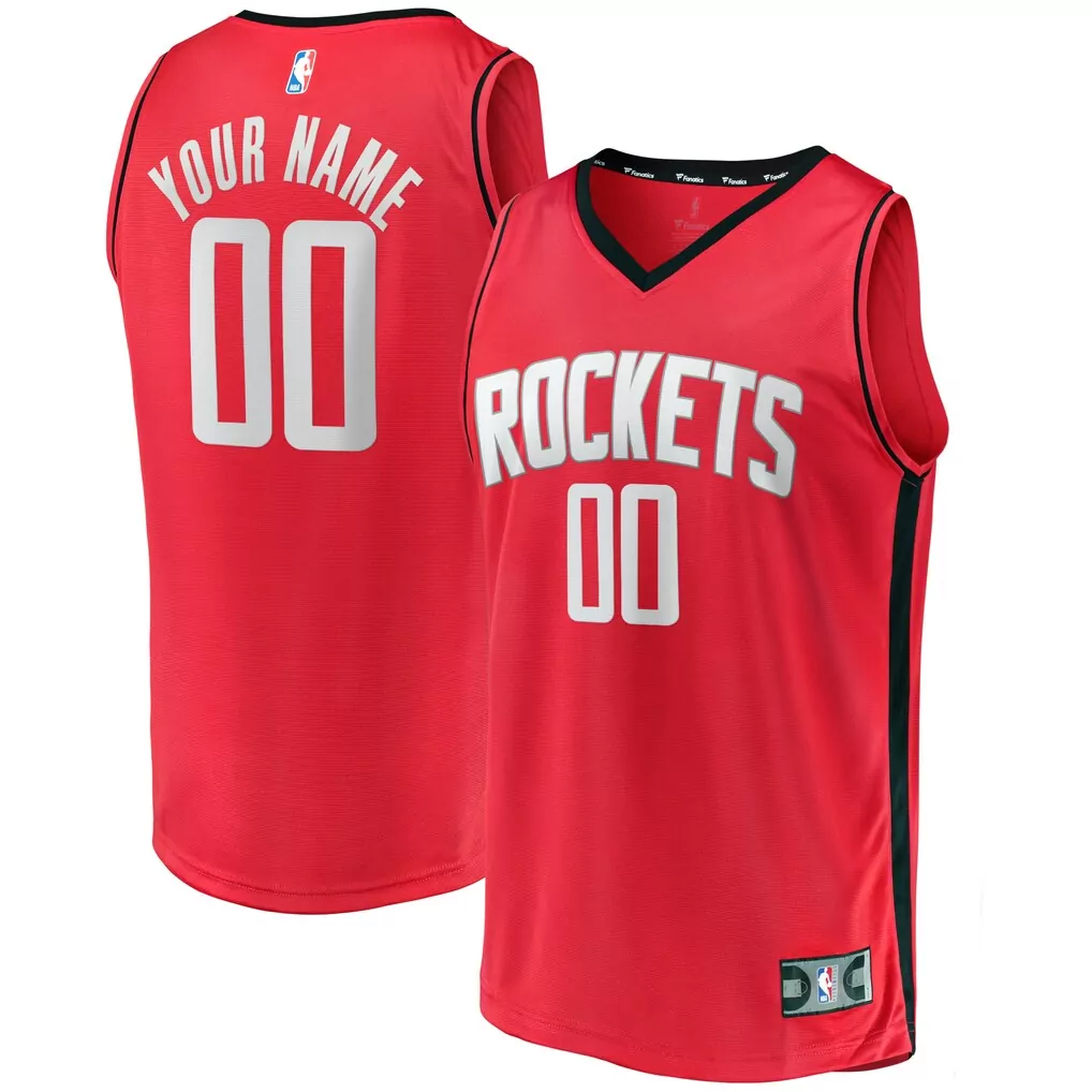 houston rockets fanatics fast break replica custom jersey statement edition black