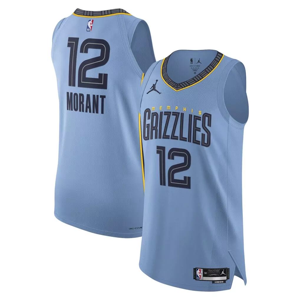 ja morant memphis grizzlies fanatics youth fast break replica player jersey statement edition light blue