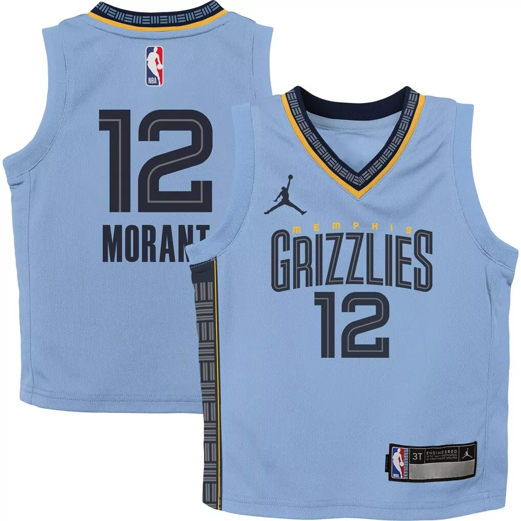 ja morant memphis grizzlies fanatics youth fast break replica player jersey statement edition light blue