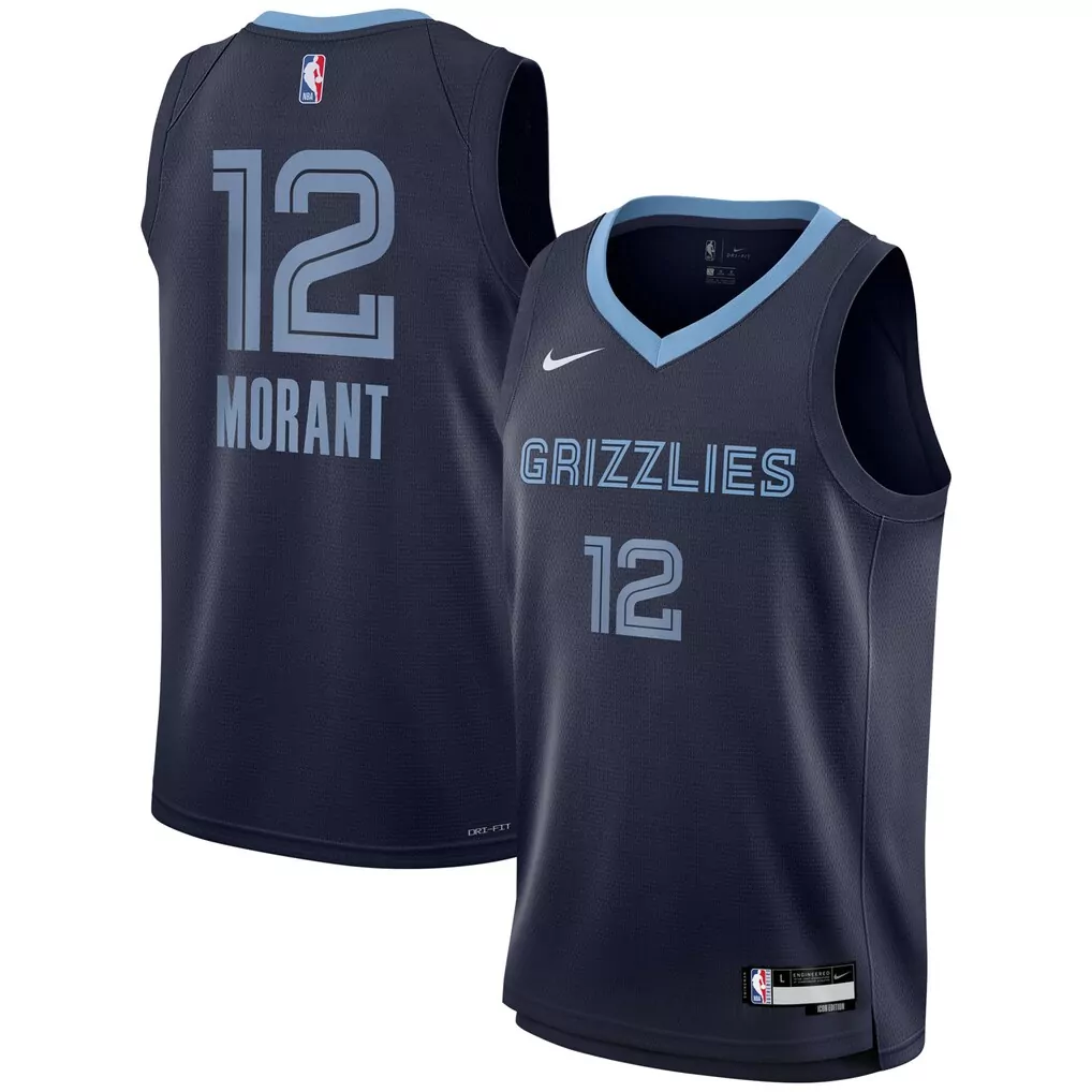 ja morant memphis grizzlies nike unisex swingman jersey icon edition navy