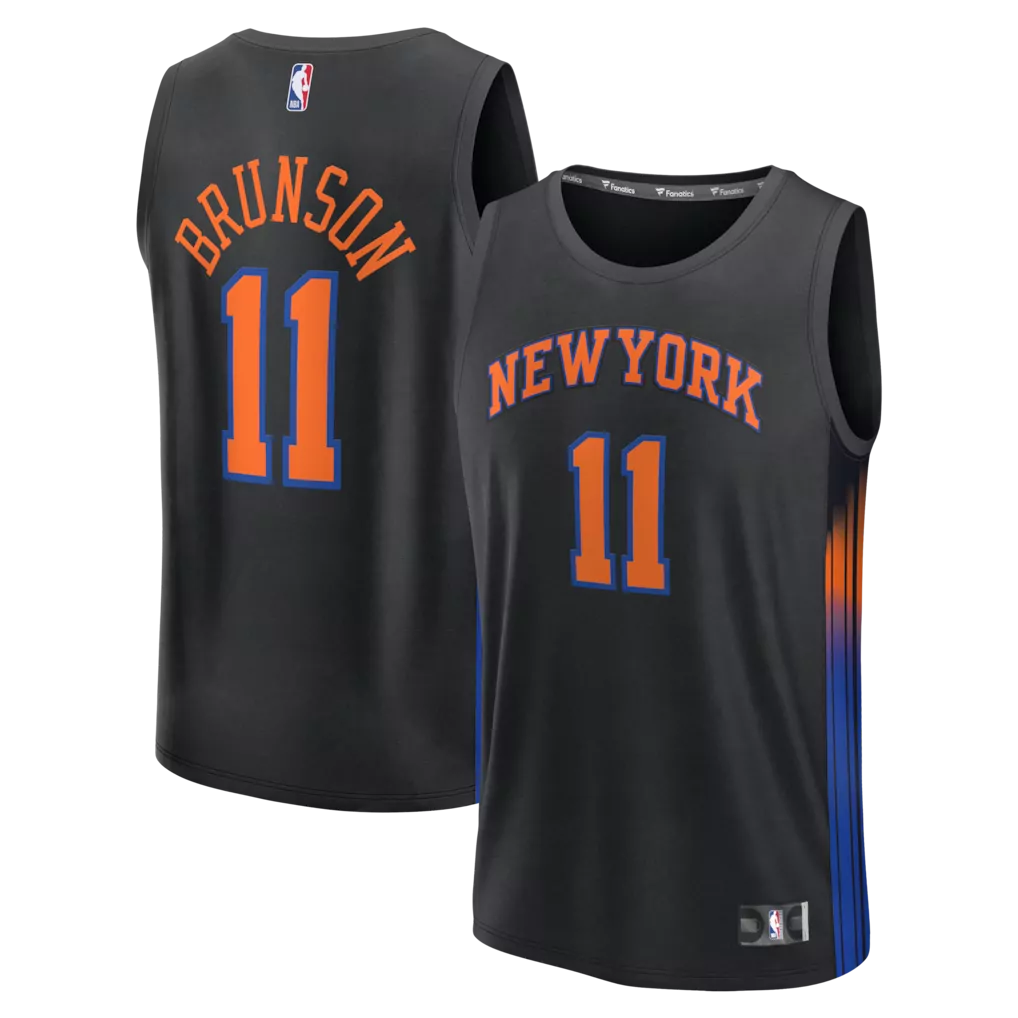 jalen brunson new york knicks fanatics fast break replica player jersey icon edition blue