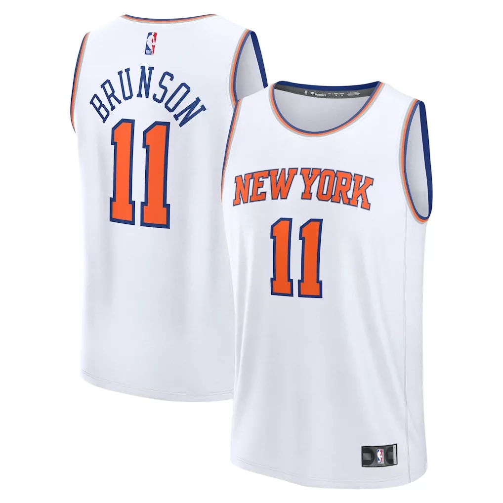 jalen brunson new york knicks fanatics fast break replica player jersey icon edition blue