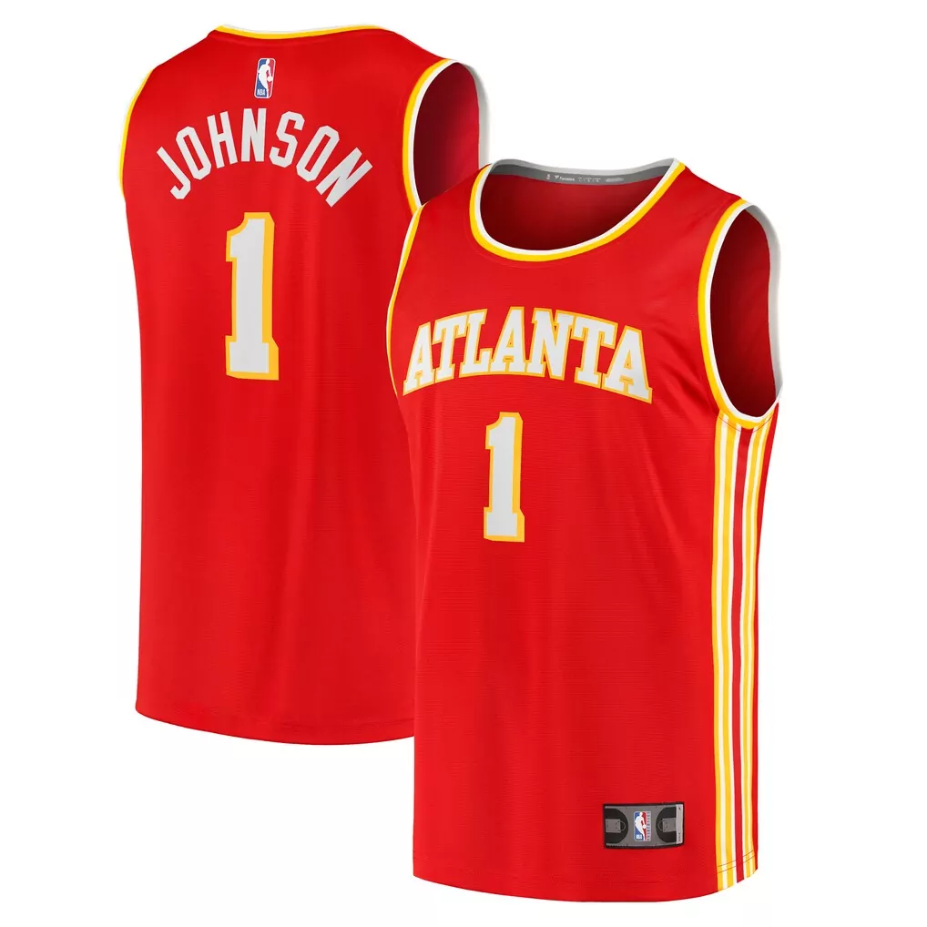 jalen johnson atlanta hawks fanatics fast break replica jersey icon edition red